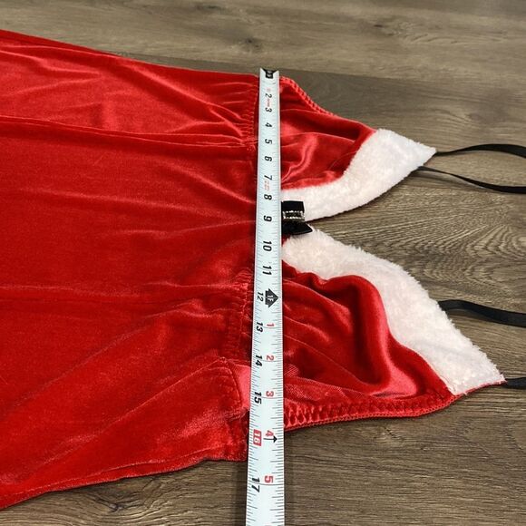 Linea Donatella Red Baby Doll Velour Christmas Slip Dress Size XL - Picture 9 of 12